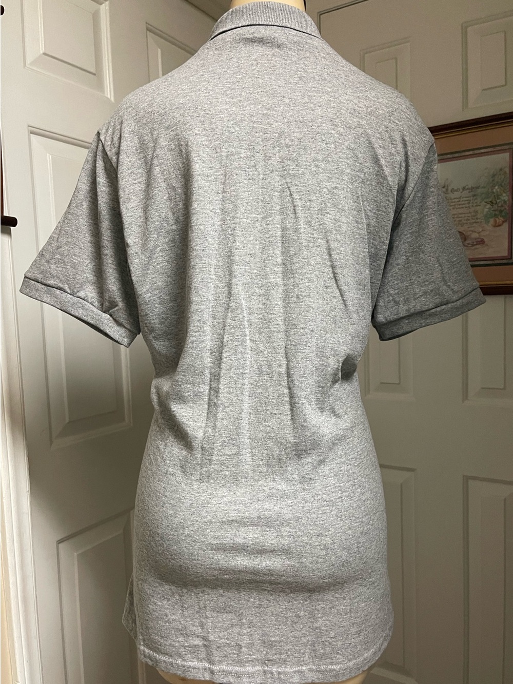 Jerzees Heather Gray 4 Button Collared Polo Shirt - Picture 6 of 13
